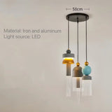 Danish Designer Nordic Modern Simple Macaron Tassel Chandelier for Restaurant Bedroom Bedside Clothing Store Bar