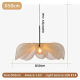 Nordic Fabric Led Flower Pendant Light For Living Room Loft Hanging Lamps Home Decoration Cream Style Dedroom Lustre Chandelier