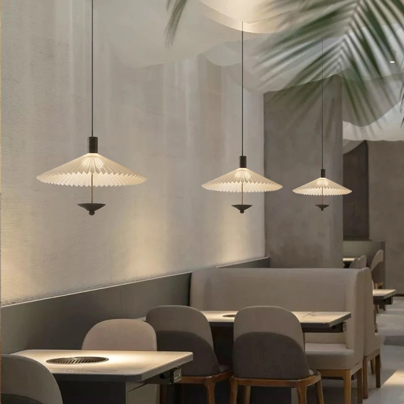 Wabi-Sabi Fabric Hanging Chandelier Light - Simple Cloth Ceiling Pendant Lamp Fixture for Bedroom, Dining Room & Living Area