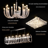 2025 New Post-Modern Simple Living Room U Shaped Glass Ceiling Chandelier Italian Designer Lustre Light Luxury Art Pendant Lamps