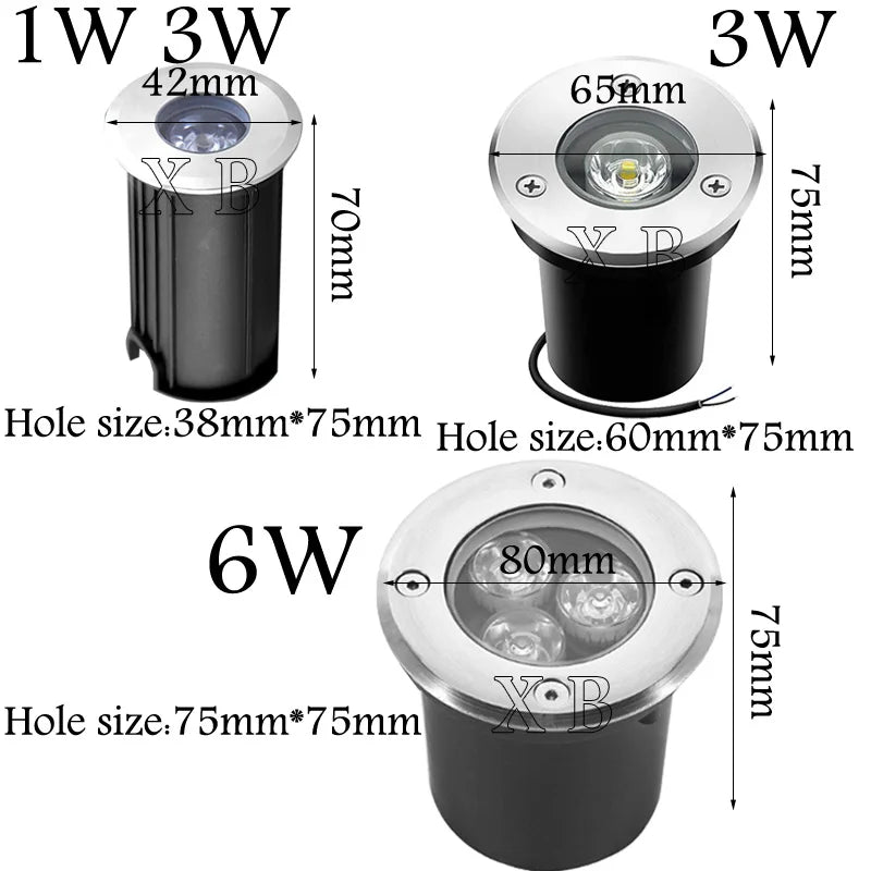 IP67 3W 6W 10W 14W Waterproof LED Underground Light Outdoor Ground Garden Path Floor Buried Yard Spot Landscape AC85-265V DC12V