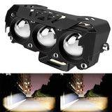 Dual Color LED Motorcycle Spotlights - 12V/24V Fog Lights for Car, SUV, UTV