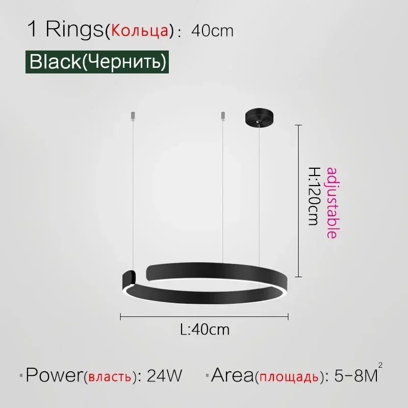 Nordic Designer Round LED Pendant Light - Modern Chandelier for Dining Room