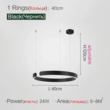 Nordic Designer Round LED Pendant Light - Modern Chandelier for Dining Room