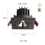 Led Downlight Recessed Deep Anti-glare Led Ceiling Downlights Single/ Double Dimmable 12W 24W For Home Bedroom Spot Office Lamp