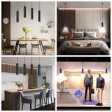 Black LED Pendant Lights GU10 Room Decor Retro Living Room Chandelier Hanging Fixture for Kitchen Table Bedroom Dining Room