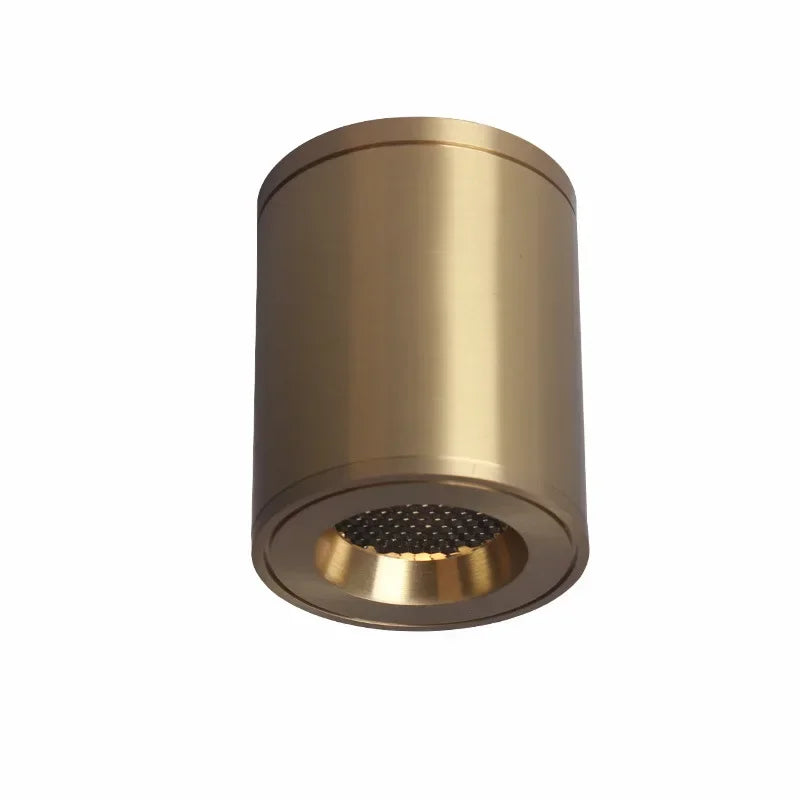 Aisilan Ceilling LED cylinder Downlight Copper brass gold with Honeycomb Anti-glare Design CRI 97 Ceiling spotlight