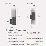 LED Outdoor Waterproof Wall Lights Aluminum Wall Lamp Crystal Indoor Wall Decorate Lighting Garden Porch Light Fixture