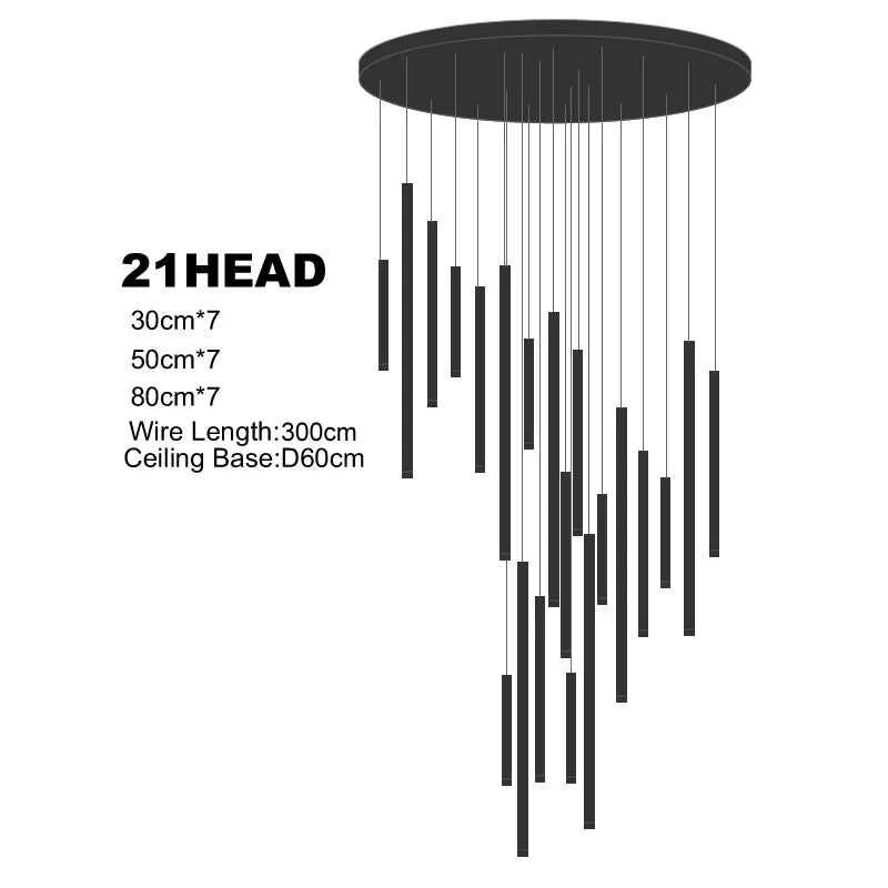 LED Chandeliers For Living Room Stairs Modern Luxury Pendtant Light Villa Attic Ceiling Lamp Hotel Interior Lightin Hanging Lamp