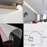 1M Recessed Led Aluminum Profile Channel Holder for Indoor Home Ceiling Wall Backlight Bar Linear Light Indirect Decors Lighting