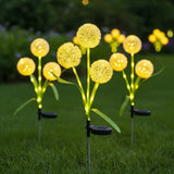 3-Head Solar Dandelion LED Light - Waterproof Outdoor Landscape Stake Light for Garden & Courtyard Decor