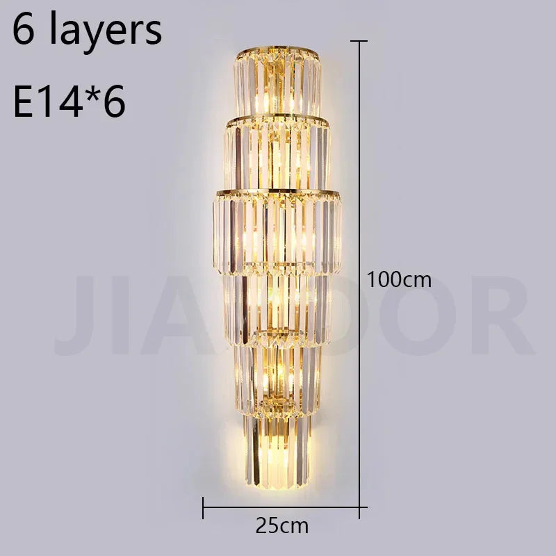 Luxury Crystal LED Wall Lamp - Sconce Light Fixture for Villa, Club, Banquet Hall, Living Room Background & Corridor