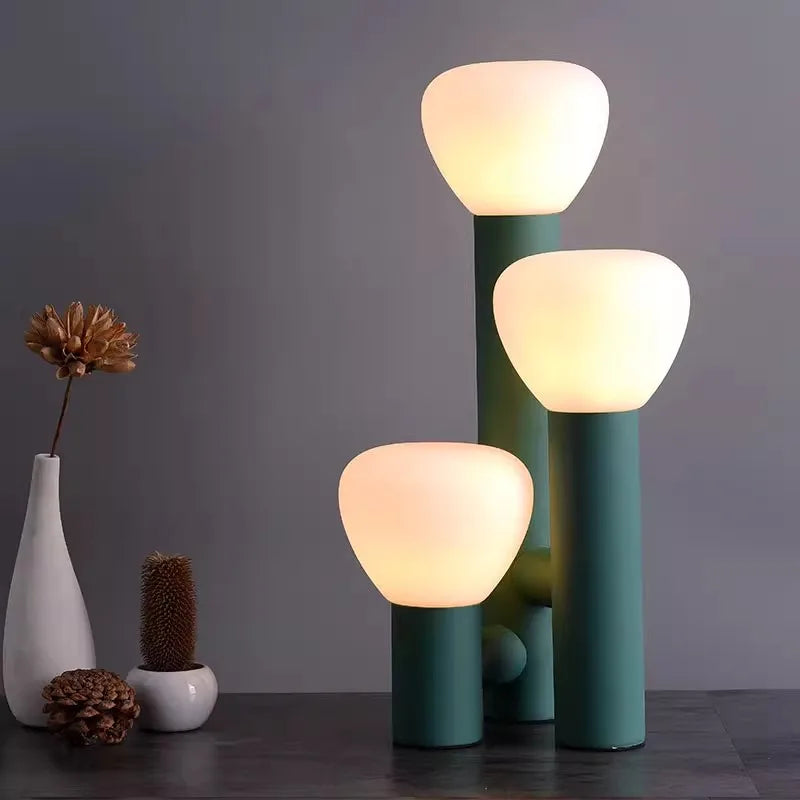 Nordic creative minimalist designer floor lamp, living room, bedroom, children's room, study, colorful three head desk lamp