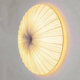 Wabi Sabi Led Fabric Ceiling Light Round Whtie Flying Saucer Chandelierfor Living Room Bedroom Restaurant Fabric Pendant Lamp