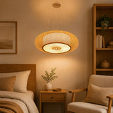 Handwoven Rattan Pendant Light, Sculptural Bamboo Hanging Lamp for Dining Room, Tea Room, Bedroom and Living Area