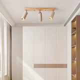 Led Spotlight 3 Heads Surface Mounted Ceiling Lamp Stone Wood Spot Light Long Wall Focus For Living Room Cloakroom Clothing Store