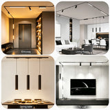 LED Magnetic Track Light Grille Flood Lamp Modern Embedded Flexible Linear Fixture LED Spotlight 3 Color CCT Ceiling Indoor Livi