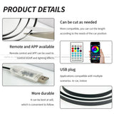 140cm USB Dreamcolor Acrylic Interior Car LED Strip Light with Wireless APP 55’‘RGB Music Fiber Optic Car Ambient Lighting Kit