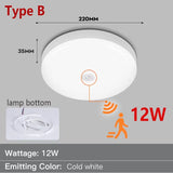 Modern Radar Motion Sensor LED Ceiling Light - 220V Flush Mount Smart Lamp