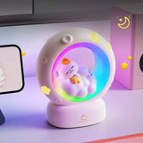 LED Moon Night Light Cute Animal Cartoon Rabbit Lamps USB Rechargeable Warm Bedroom Decoration Sleeping Lights