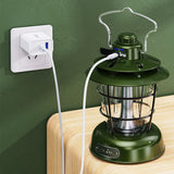 LED Tent Night Light Handle Camping USB Rechargeable Bulb Outdoor Portable Lamp Emergency Lantern With Infinite Dimming Function