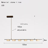 Minimalist Dining Room LED Pendant Light Real Stone Height-adjustable for Bar Kitchen Restaurant Hanging Lamp Chandelier Fixture