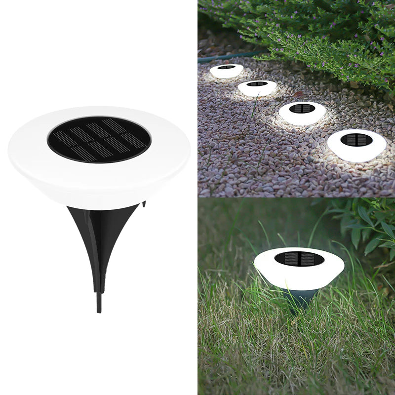 14 LED Solar Ground Lights - Waterproof Outdoor Disk Lights for Garden & Pathway