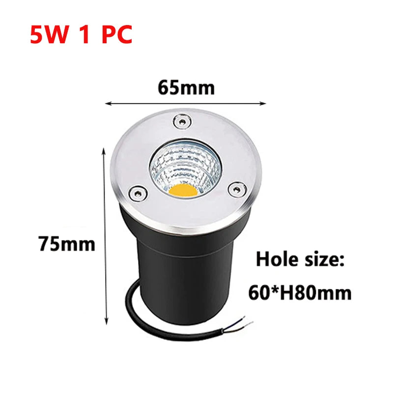 IP67 Outdoor Waterproof Led Light Garden Underground 5W 10W 15W Buried Garden Path Spot Recessed Underground Lamps Warm White