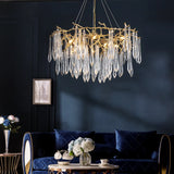 2025 Modern Gold Crystal Chandelier Living Room High Ceiling Luxury Big Lustres Aluminium Crystal Tree Branch Chandelier Lights