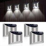 Stainless Steel Solar Wall Lights (2-Pack) - IP65 Waterproof Outdoor LED Deck, Fence & Step Lamp for Garden, Yard & Pathway Decor
