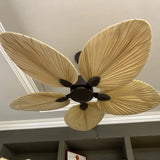 New High Quality 52inch Factory Price Natural Breeze Palm Leaf Fan Blades 110V 220V Ceiling Fan with Remote Control Living Room