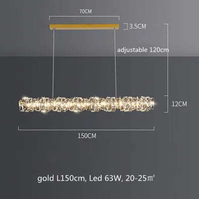 Modern Luxury K9 Crystal Led Dimmable Pendant Lights Living Dining  Room Ring Hanging Lamp Lustre Led Suspend Lamp Decor Fixture