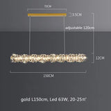 Modern Luxury K9 Crystal Led Dimmable Pendant Lights Living Dining  Room Ring Hanging Lamp Lustre Led Suspend Lamp Decor Fixture