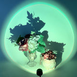 Sunset Lamp LED USB Rainbow Night Light Projector Photography Wall Atmosphere Lighting For Bedroom Home Room Decors Gift