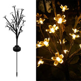 Solar Cherry Blossom Ground Lamps - Waterproof Outdoor LED Garden Flower Lights