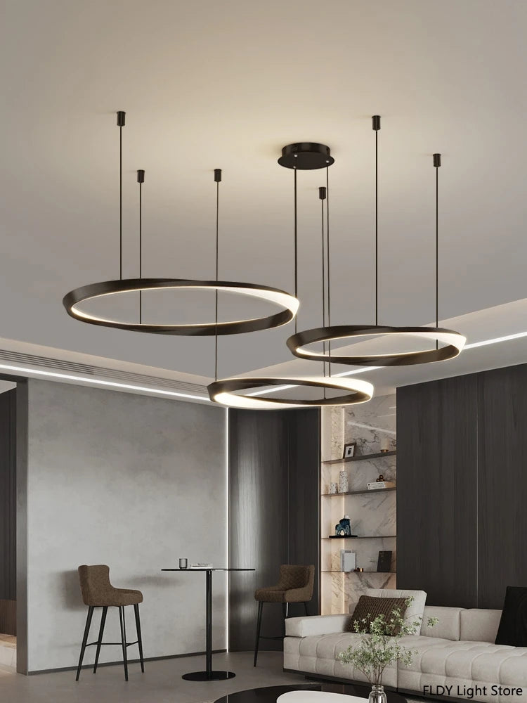 Living Room Chandelier Nordic pendant lamp Modern Dining room Chandelier  Ring Lamp Bedroom Restaurant Lamps LED Ceiling lights