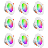 Tuya Smart WiFi 10W RGBCW LED Recessed Downlight (2700K-6500K) - App Dimmable Color-Changing & Tunable White Ceiling Spotlight Compatible with Alexa & Google Home