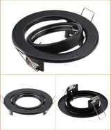 Round Adjustable LED Recessed Frame - Metal Spotlight Fitting for GU10 & MR16