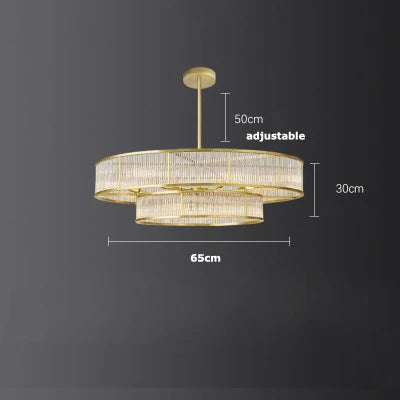 E14 LED Retro American Copper Golden Round Linear Pendant Lights.Pendant Light Suspension Luminaire Lampen For Dinning Room