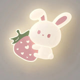 Pink Strawberry Bunny Light Cute Children's Room Ceiling Lights LED Modern Romantic Princess Room Girl Boy Bedroom Ceiling Lamps