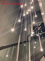 Modern Nordic Style Luxury Chandelier Villa Hanging Staircase Long Pendent Lamp LED Living Room Ceiling Light Indoor Lighting
