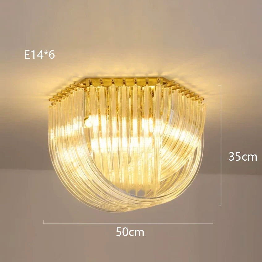 Nordic U -shaped Glass Tube Modern Chandeliers For Living Room  Restaurant Bedroom Bedside Ceiling Lamp Lustre Lamparas Fixtures