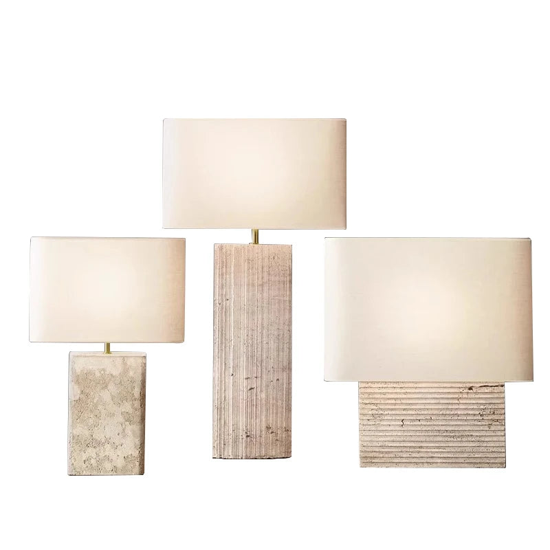 2025 French Designer Stone Table Lamps Classic Desk Light Bedroom Bedside Decoration Lamp Fabric Home Decor Items