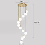 2026 Nordic White Ball Chandelier Lights Modern Led Long-Line Minimalist Lamp Living Room Villa Hotel Spiral Staircase Decor Lam
