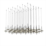 Pendant Lights for Living Room Design Led Modern Black Iron Art Circular Chandelier for Hotel Customized Large Chandeliers