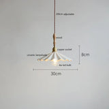 Butterfly Ceramic LED Pendant Lamp Beside Wooden Handle Copper Socket Home Decors Bedroom Dining Living Room Light Hang lamp