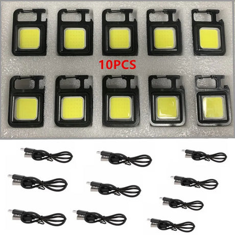 Mini LED 500mah Cold White Work Light Portable Pocket Flashlight Keychains USB Rechargeable For Outdoor Camping Small Corkscrew