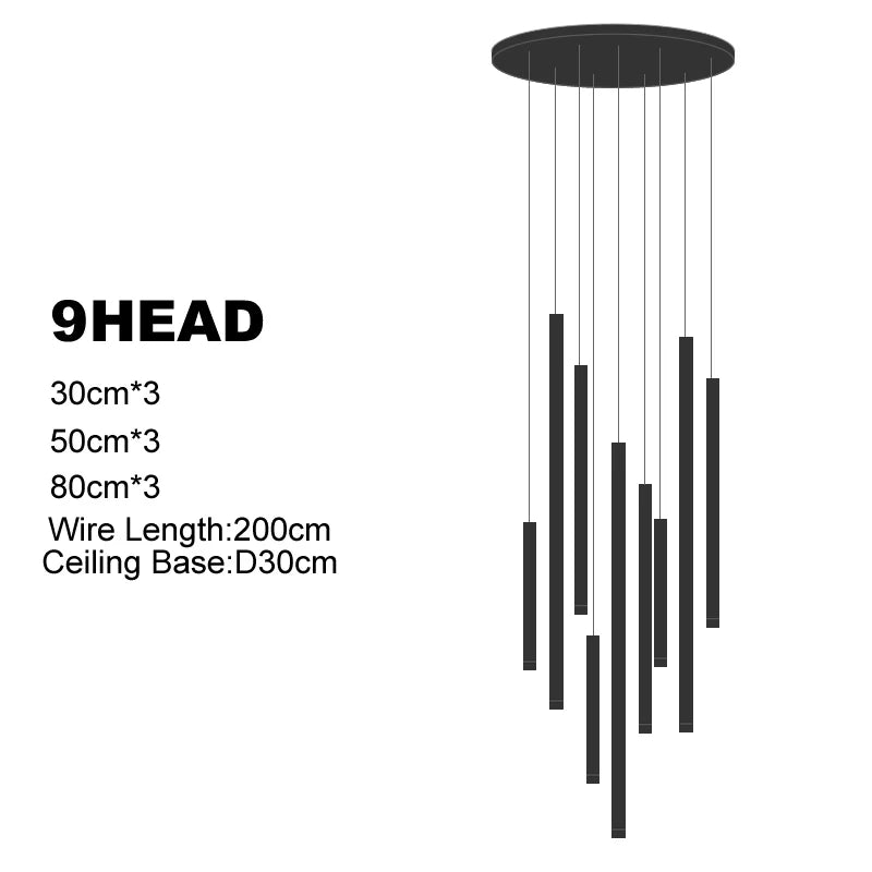 LED Chandeliers For Living Room Stairs Modern Luxury Pendtant Light Villa Attic Ceiling Lamp Hotel Interior Lightin Hanging Lamp