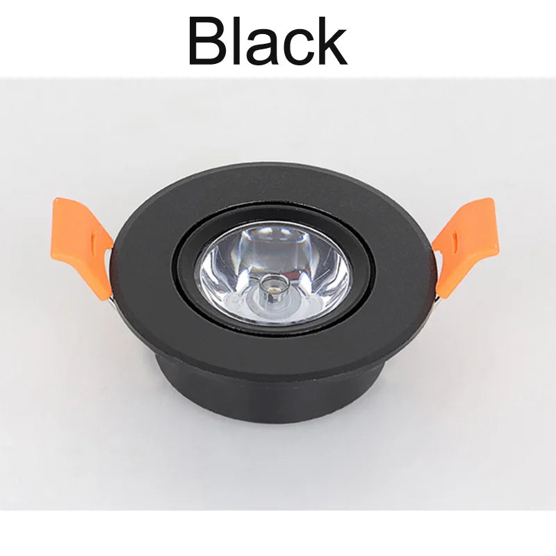 Aluminum Round LED Recessed Downlight (1W/3W, AC 85–265V) - Dimmable Spotlight with Driver (50mm Cutout)