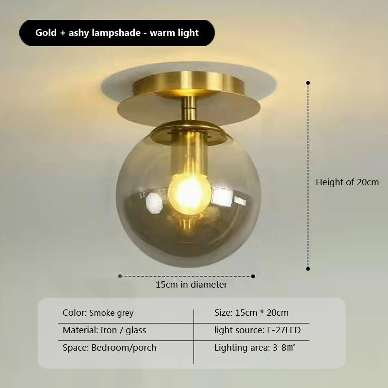 Modern E27 LED Glass Ceiling Lamps Cheap For Restaurant Aisle Corridor Balcony Decoration Luxury Led Ceiling Light